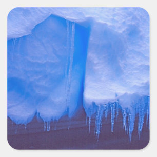 Pleneau-Eisberg-Friedhof, Antarktika: Blau Quadratischer Aufkleber