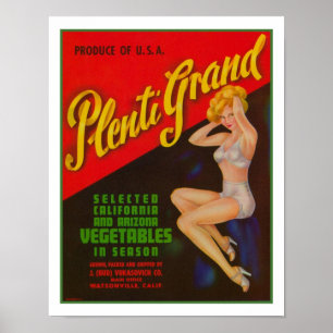 Plenti-Großpflanzenwerbung für die 40er Jahre Poster