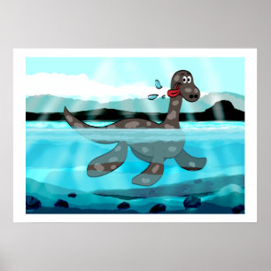 Plesiosaurus Dinosaurier Painting Poster