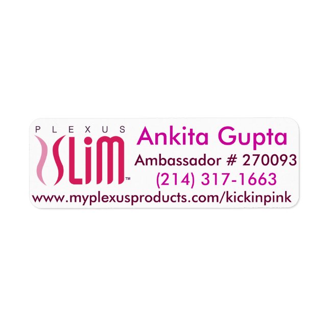 Plexus slim Mailing Labels (Vorne)