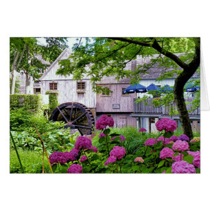 Plimoth Grist Mill am Jenney Pond im Sommer