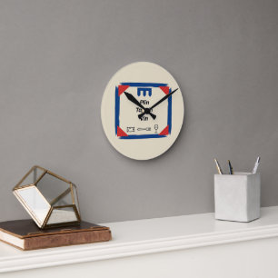 Plin Tajarin Vin Piemont Flagge Abzeichen Runde Wanduhr