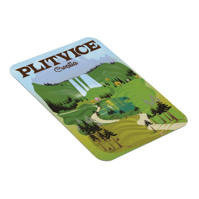 Plitvice Croatia Reiseplakat Magnet (Rechte Seite)
