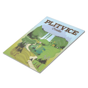 Plitvice Croatia Reiseplakat Notizblock