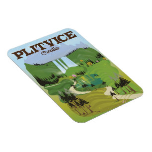 Plitvice Kroatien Reiseplakat Magnet