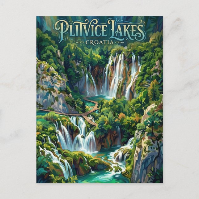 Plitvice Lakes Croatia Postkarte (Vorderseite)