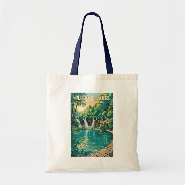 Plitvice Lakes National Park Illustration Travel Tragetasche (Vorne)