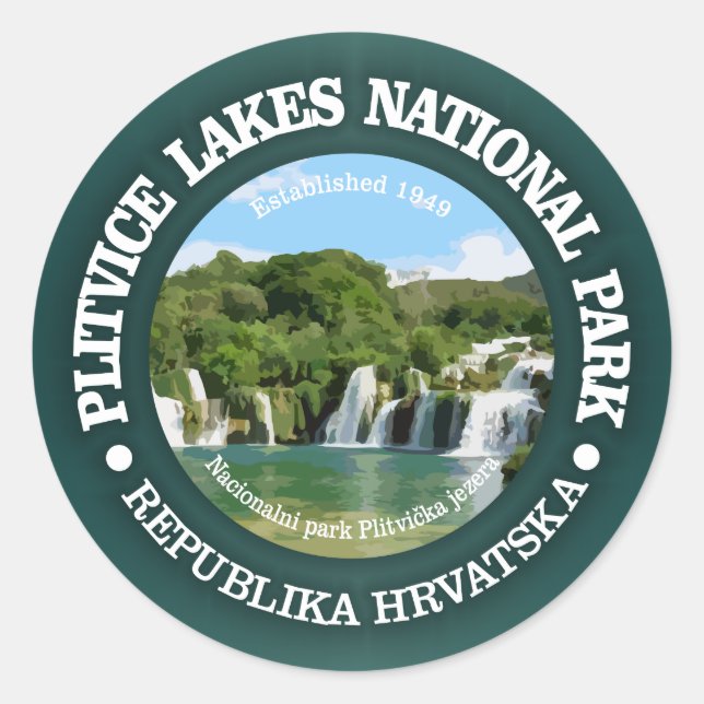 Plitvice Lakes NP Runder Aufkleber (Vorderseite)