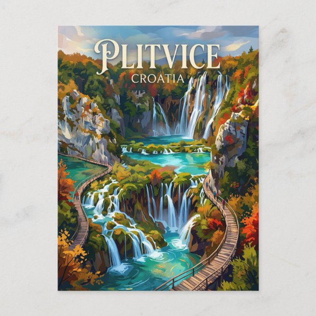 Plitvicer Seen Kroatien Postkarte (Vorderseite)