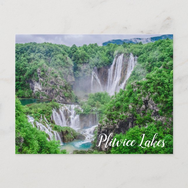 Plitvicer Seen Wasserfall Postkarte (Vorderseite)