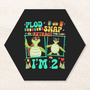 Plod Snap Retract Ich bin 2 Turtle Kind 2. Geburts Untersetzer