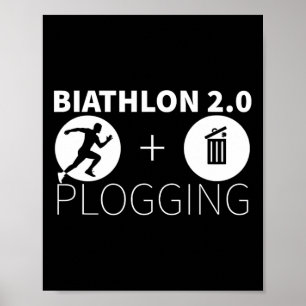 Plogging Biathlon 2.0 Joggen und Umwelt Poster