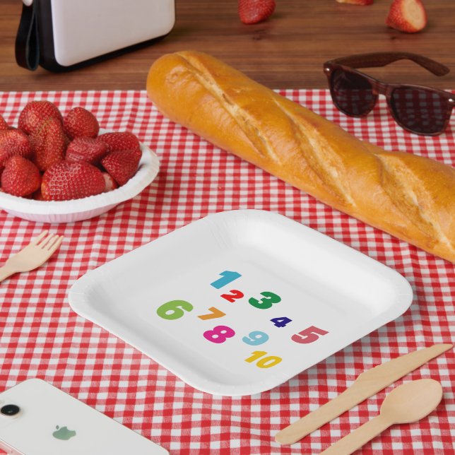 Plombennummern Pappteller (Picknick)