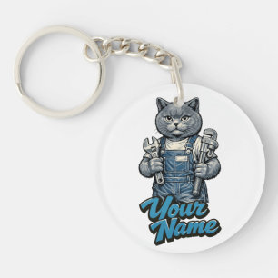 Plombier personnalisé avec un chat mignon Scottish