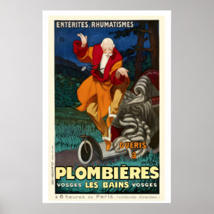 Plombieres les Bains France Affiche de voyage vint