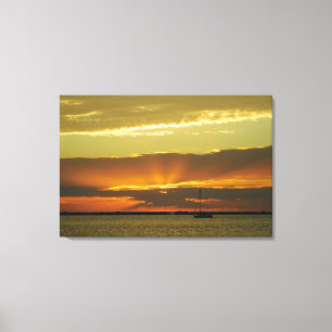 Plonger dans la toile enveloppée du coucher de sol