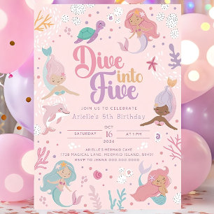 Plongez dans cinq invitations de sirène - Fille ro