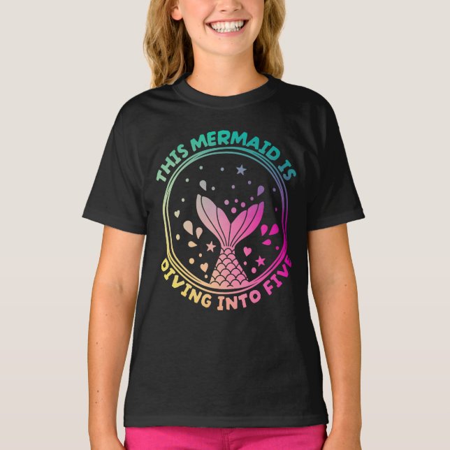 Plongez dans cinq Sirène 5 Anniversaire T-shirt (Devant)