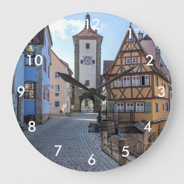 Plönlein in Rothenburg ob der Tauber, Deutschland Große Wanduhr (Vorderseite)