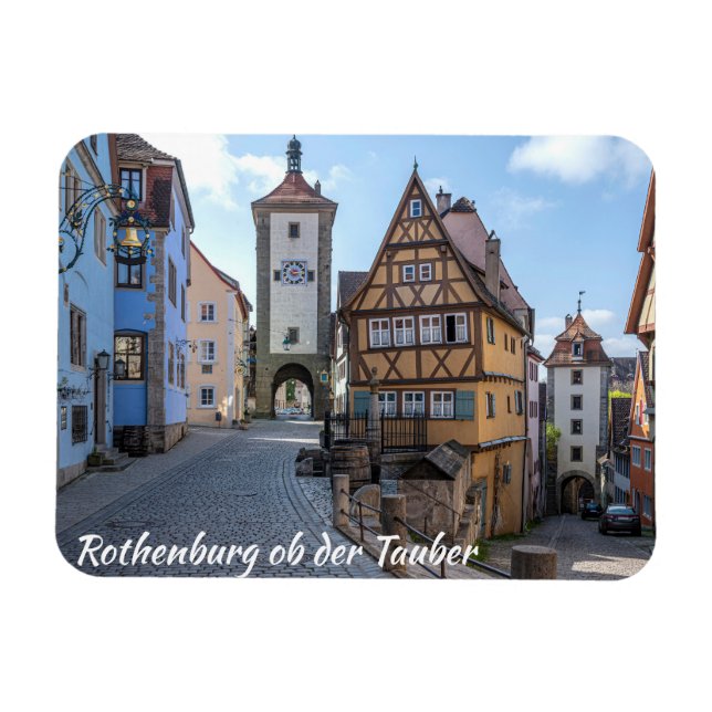 Plönlein in Rothenburg ob der Tauber, Deutschland Magnet (Horizontal)