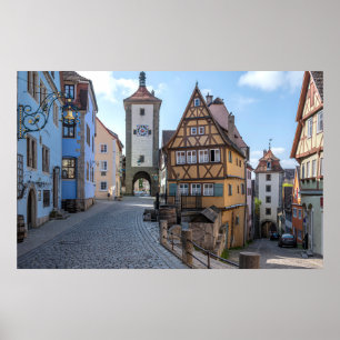Plönlein in Rothenburg ob der Tauber, Deutschland Poster