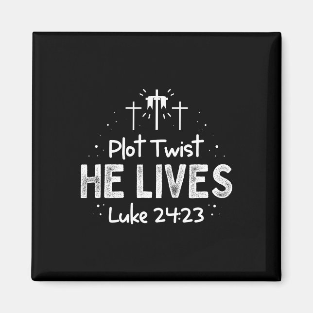 Plot Drehung Er lebt Kreuzspass Christlich Ostern  Magnet (Vorne)