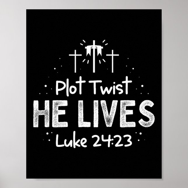 Plot Drehung Er lebt Kreuzspass Christlich Ostern  Poster (Vorne)