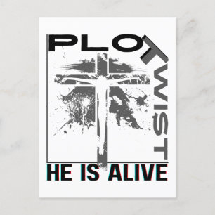 Plot Drehung Er lebt Ostern Jesus ist lebendig Got Postkarte