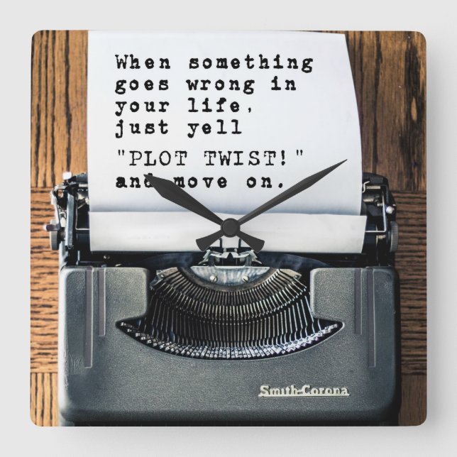 "Plot-Drehung"-Uhr Quadratische Wanduhr (Vorderseite)