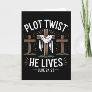 Plot Twist Er Lebt Kreuz Lustiges Christliches Ost Karte