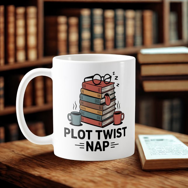 Plot Twist Nap | Funny Book Lover Design   Kaffeetasse (Von Creator hochgeladen)