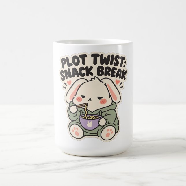 Plot Twist Snack Pause Kuschel-Nudel-Hase Kaffeetasse (Mittel)