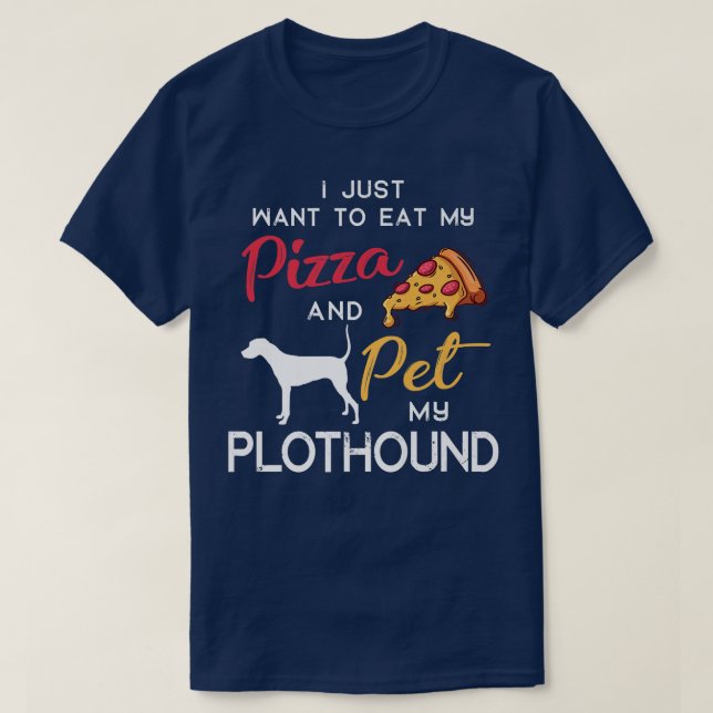Plothound Dog Pizza Lover Eigentümer Weihnachtsfei T-Shirt (Design vorne)