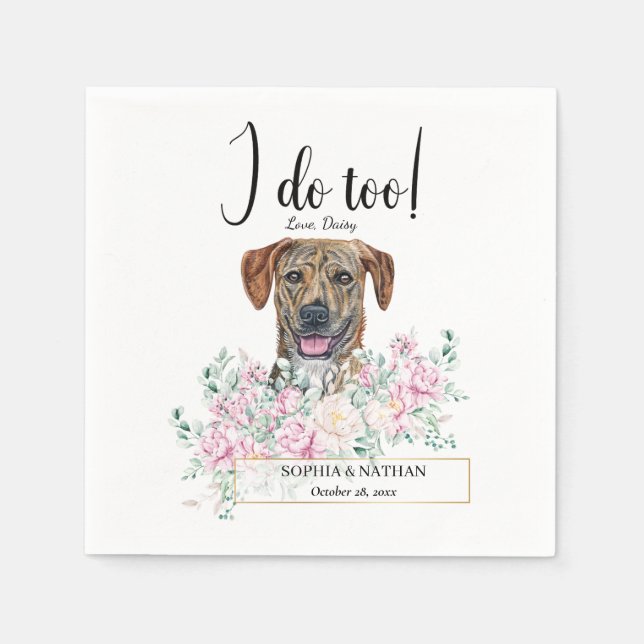 Plott Hound Dog Wedding Cocktail Napkins Serviette (Vorderseite)