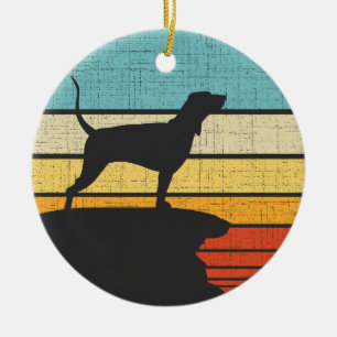 Plott Hound Eigentümer Retro Vintag 60er 70er Dog  Keramik Ornament