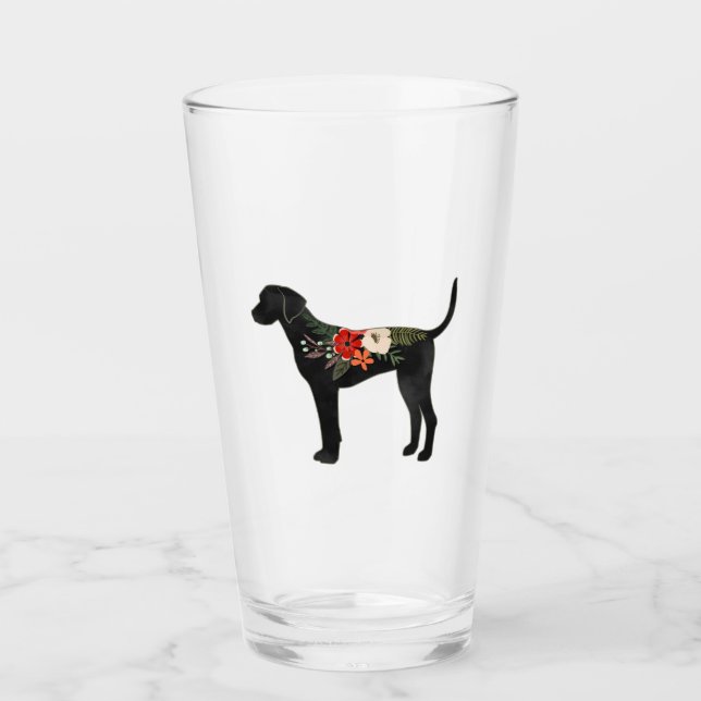 Plott Hound Hund Breed Boho Silhouette Glas (Vorderseite)