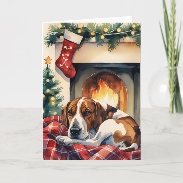 Plott Hound Hund Weihnachtsgrüße Karte (Vorderseite)