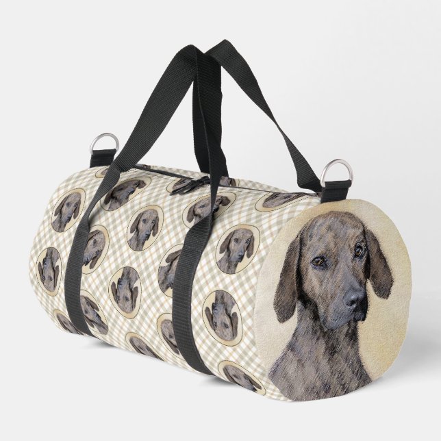 Plott Hound Malerei Brindle Niedlich Original Hund Duffle Bag (Linke Seite)