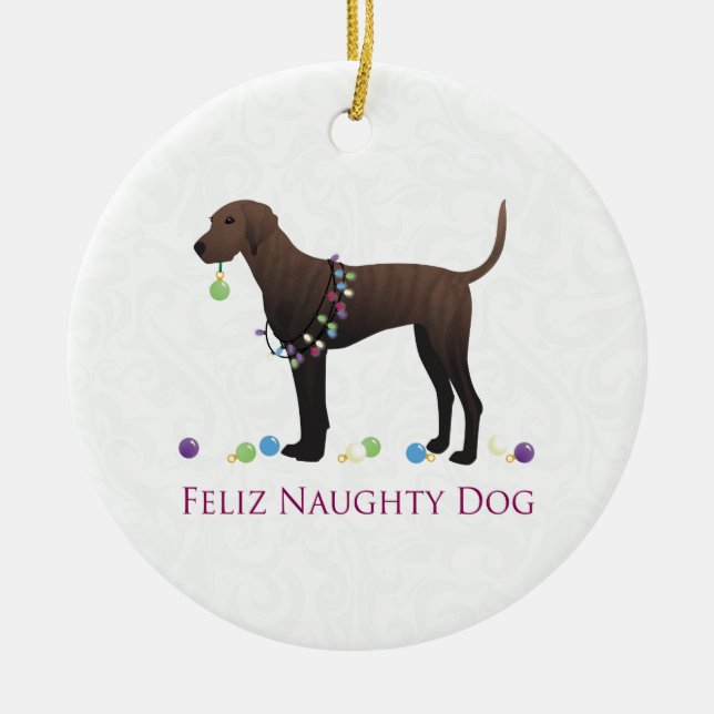 Plott Hound Weihnachten Keramik Ornament (Vorne)