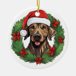 Plott Hound Weihnachtskranz Keramik Ornament