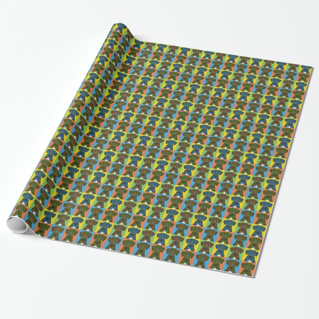 Plott Jagdhund-HundeCartoon Pop-Kunst Geschenkpapier (Ungerollt)