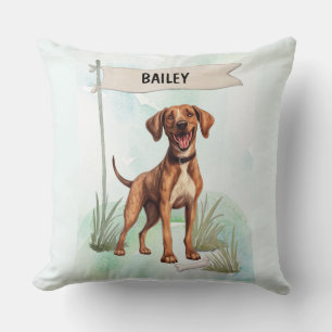 Plott-Wasserfarbe Personalisierter Hund Kissen