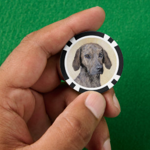 Plottengemälde - Niedliche Original Hundkunst Pokerchips