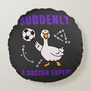 Plötzlich ein Fußball Experte Rundes Kissen