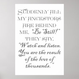 Plötzlich sind alle meine Vorfahren hinter mir: "S Poster