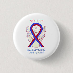 Plötzliche Arrhythmie Todessyndrom SADS Ribbon But Button