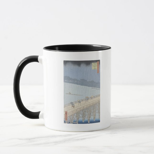 Plötzliche Dusche auf Ohashi Brücke bei Ataka Tasse (Links)