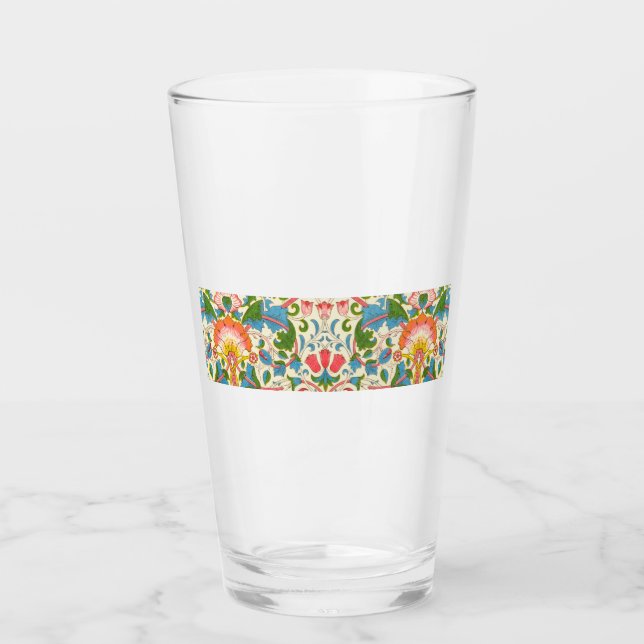 Plötzliche Rose (von William Morris) Glas (Vorderseite)