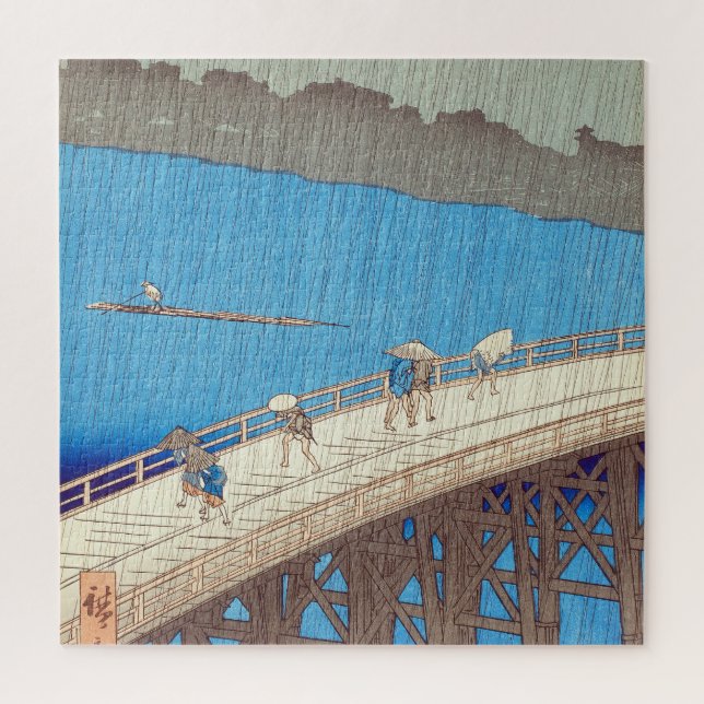 Plötzlicher Regenschauer über der Atake-Brücke, Ut (Vertikal)