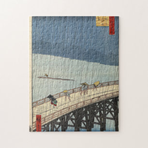 Plötzlicher Regenschauer über der Shin-Ōhashi-Brü